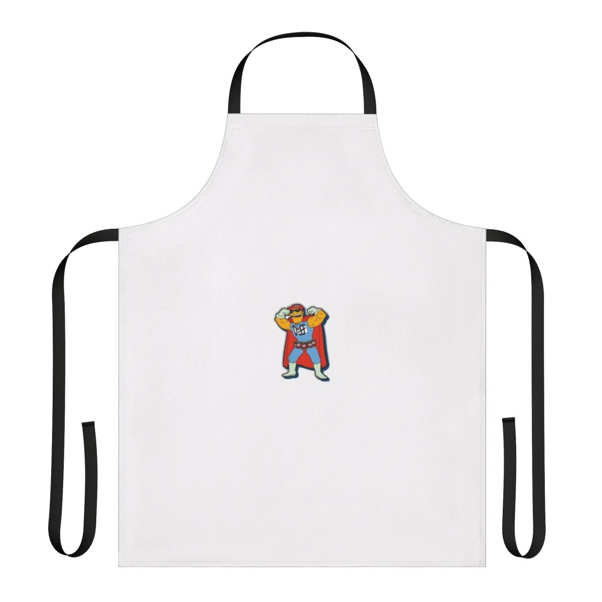 Simpsons beer superhero apron with bold graphics and vibrant colors