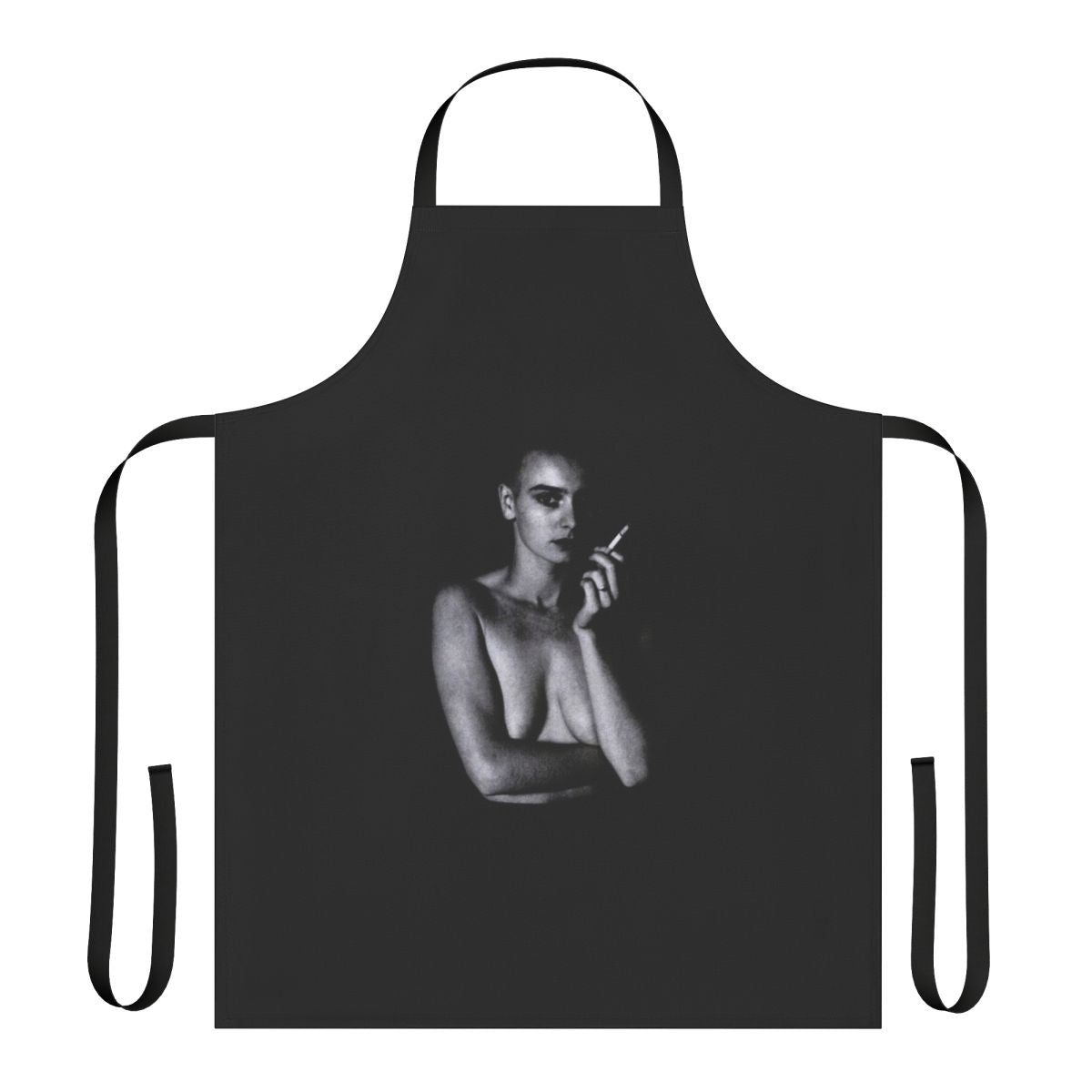Vintage-style apron featuring the image of Sinead O'Connor, the iconic 90s alternative music singer.