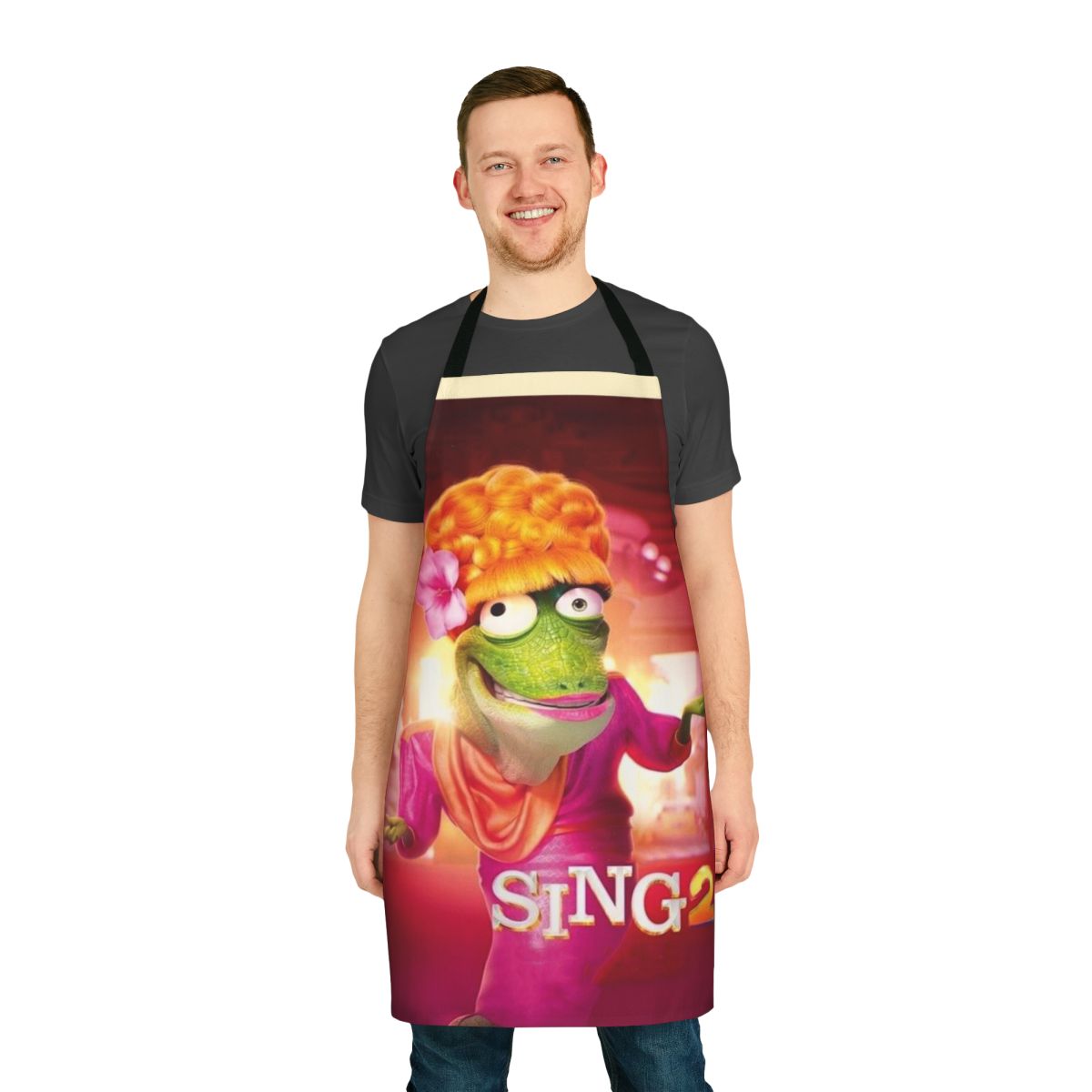 Sing 2 inspired apron with cute characters from the animated movie