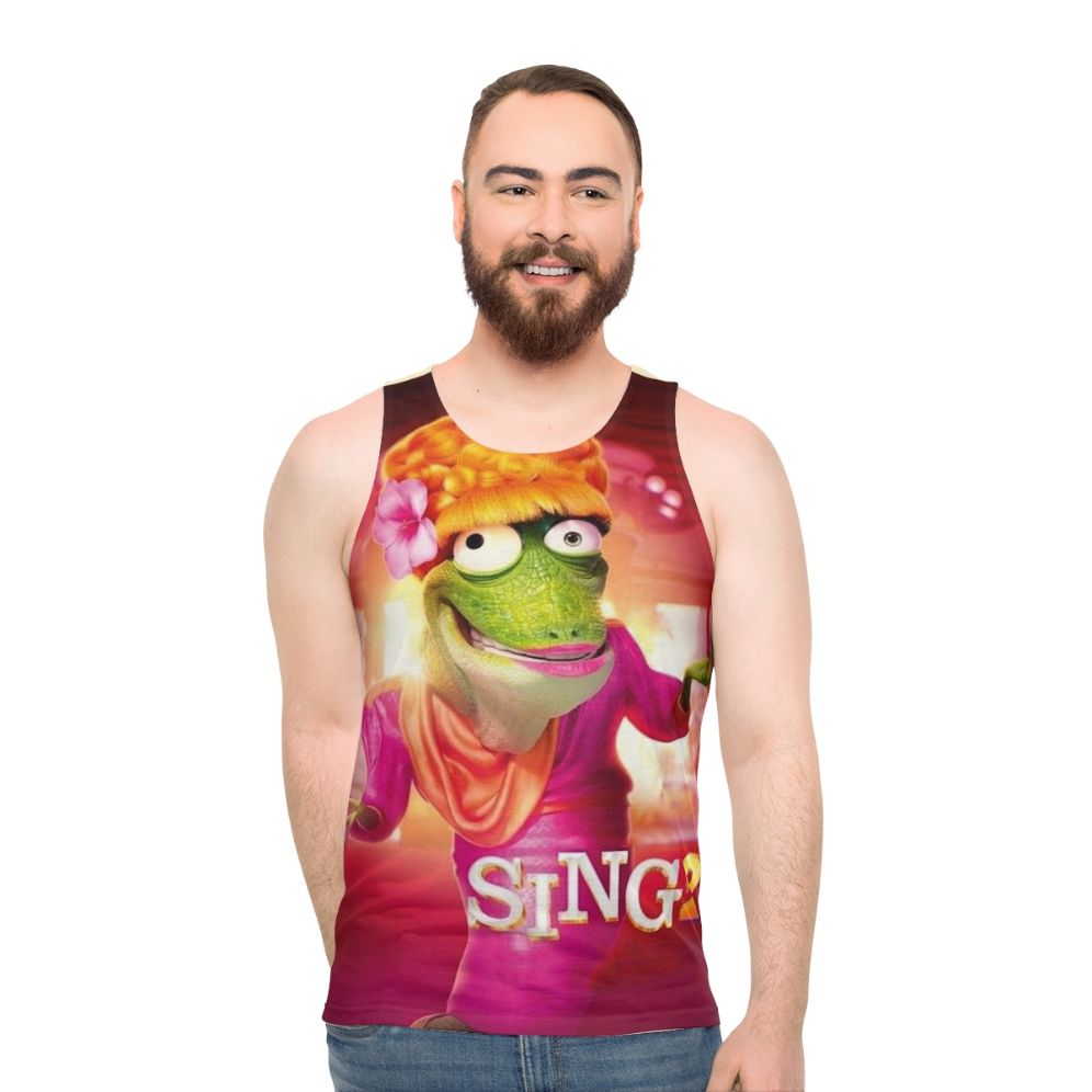 Sing 2 Unisex Tank Top featuring Buster Moon, Clay Calloway, and other characters