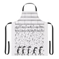 Singing in the Rain themed apron with musical notes and weather-inspired design