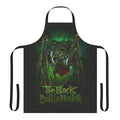 Black metal inspired apron with post-apocalyptic and horror-themed design
