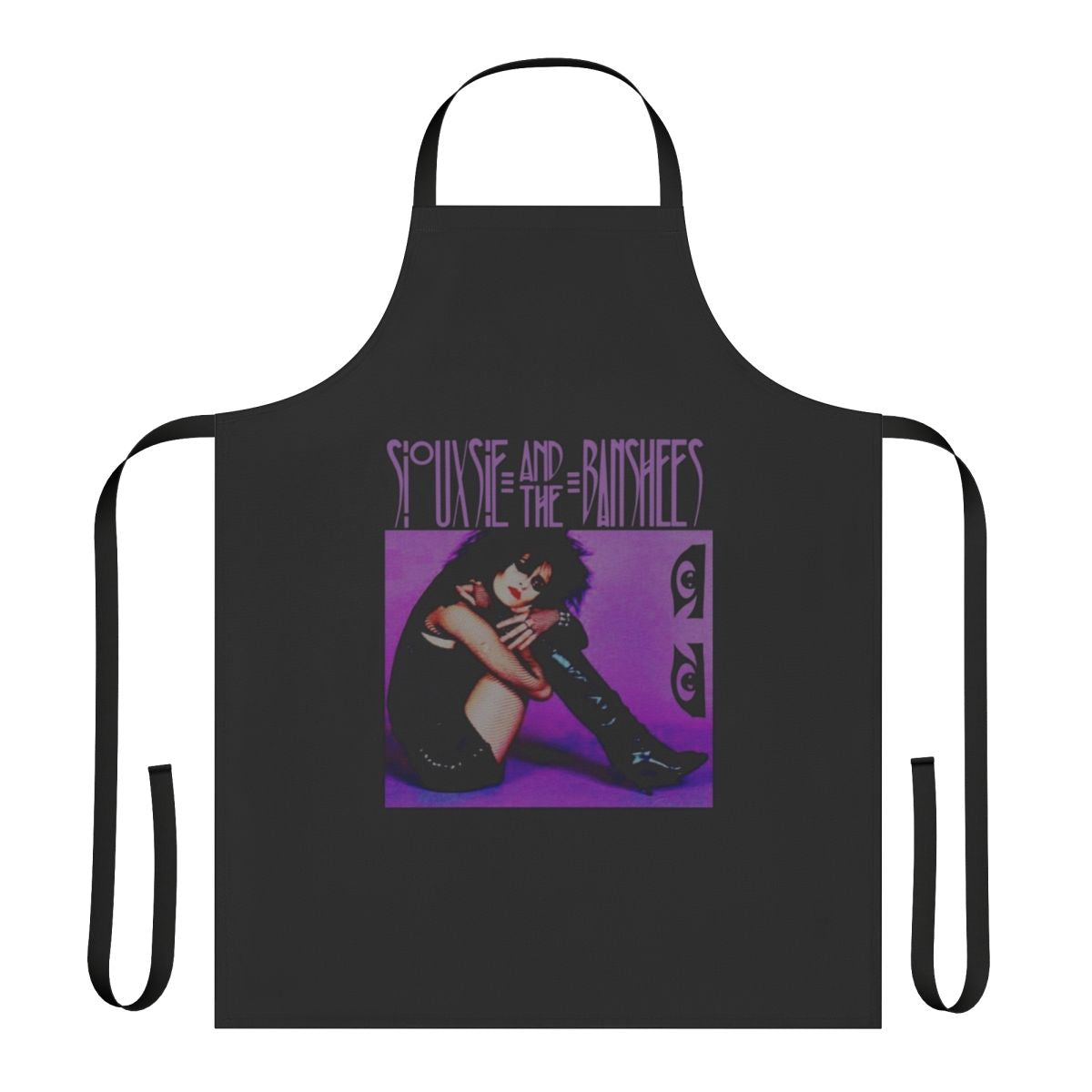 Siouxsie and the Banshees-inspired goth punk apron with band logo and gothic imagery
