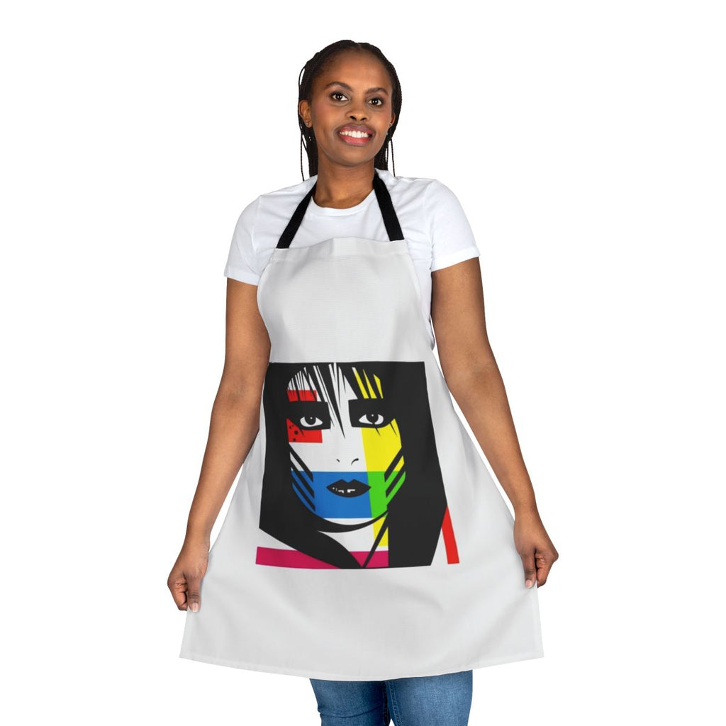 Siouxsie and the Banshees inspired punk goth apron with band logo and retro design