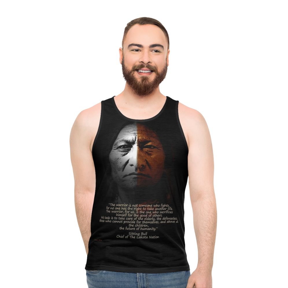 Sitting Bull Warrior Quote Unisex Tank Top