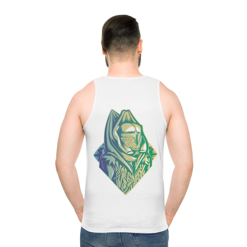 Sixth Doctor Who Unisex Tank Top with Retro Sci-Fi Design
