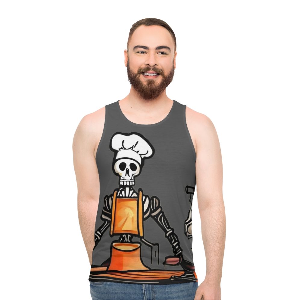 Skeleton Chef Unisex Graphic Tank Top