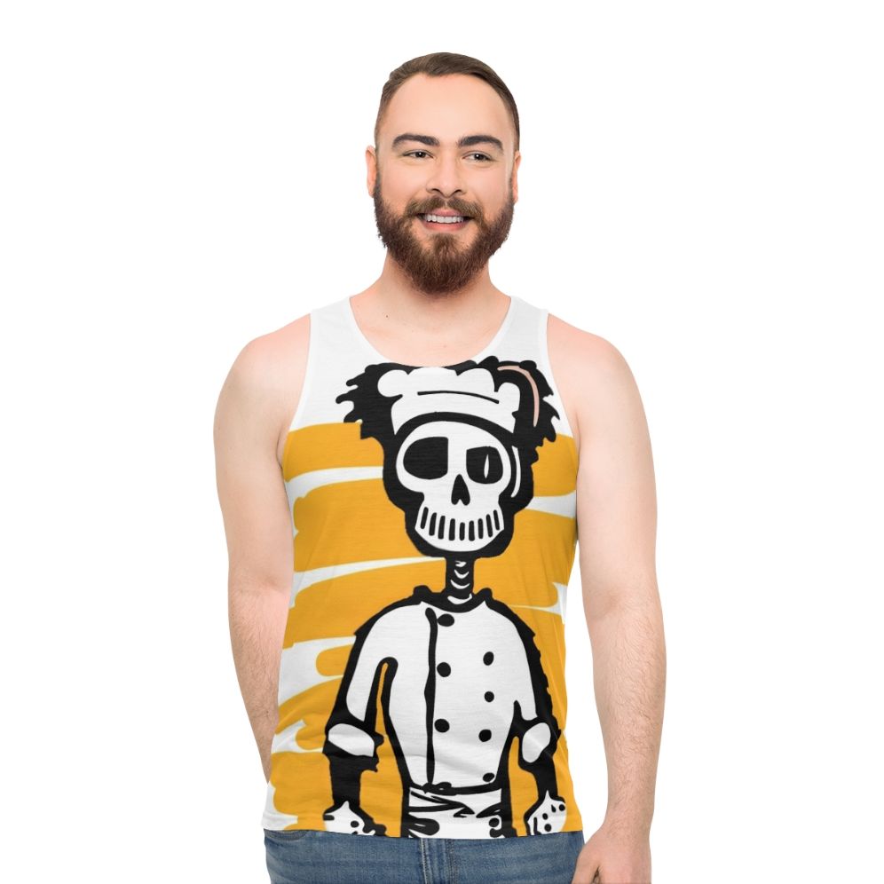 Skeleton chef unisex tank top