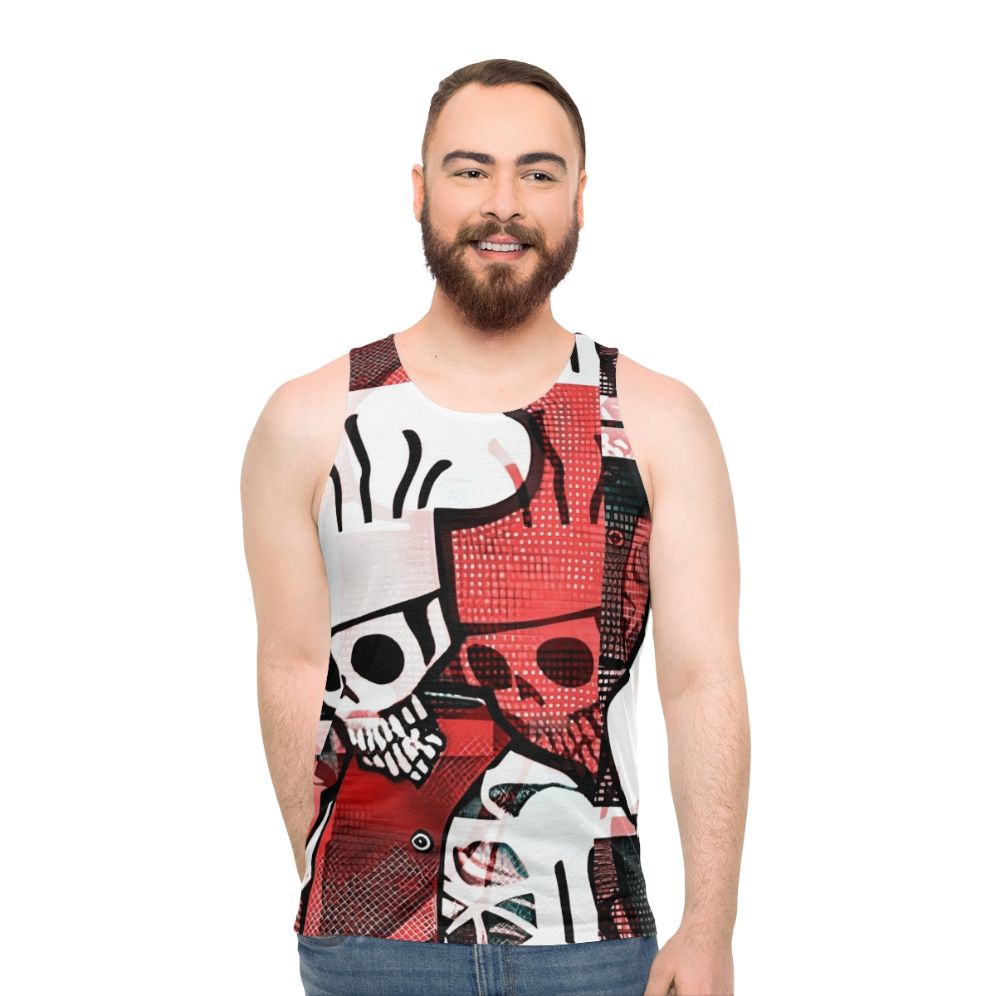 Skeleton Chef Design Unisex Tank Top