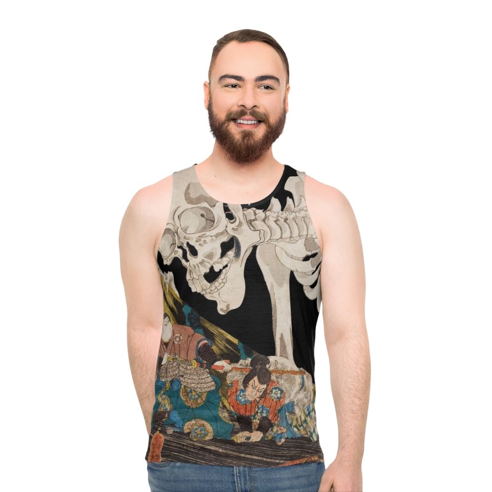 Skeleton Ghost Ukiyo-e Woodblock Print Unisex Tank Top