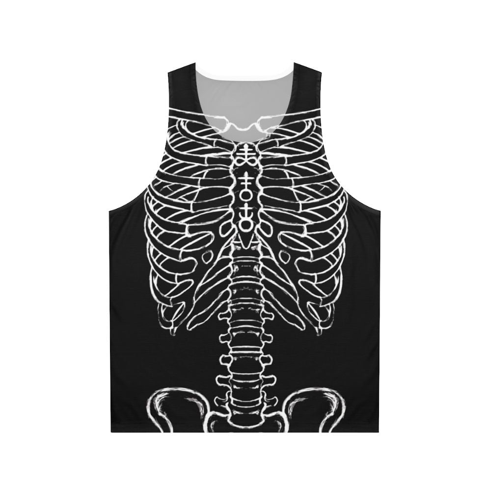 Skeleton ribcage unisex tank top