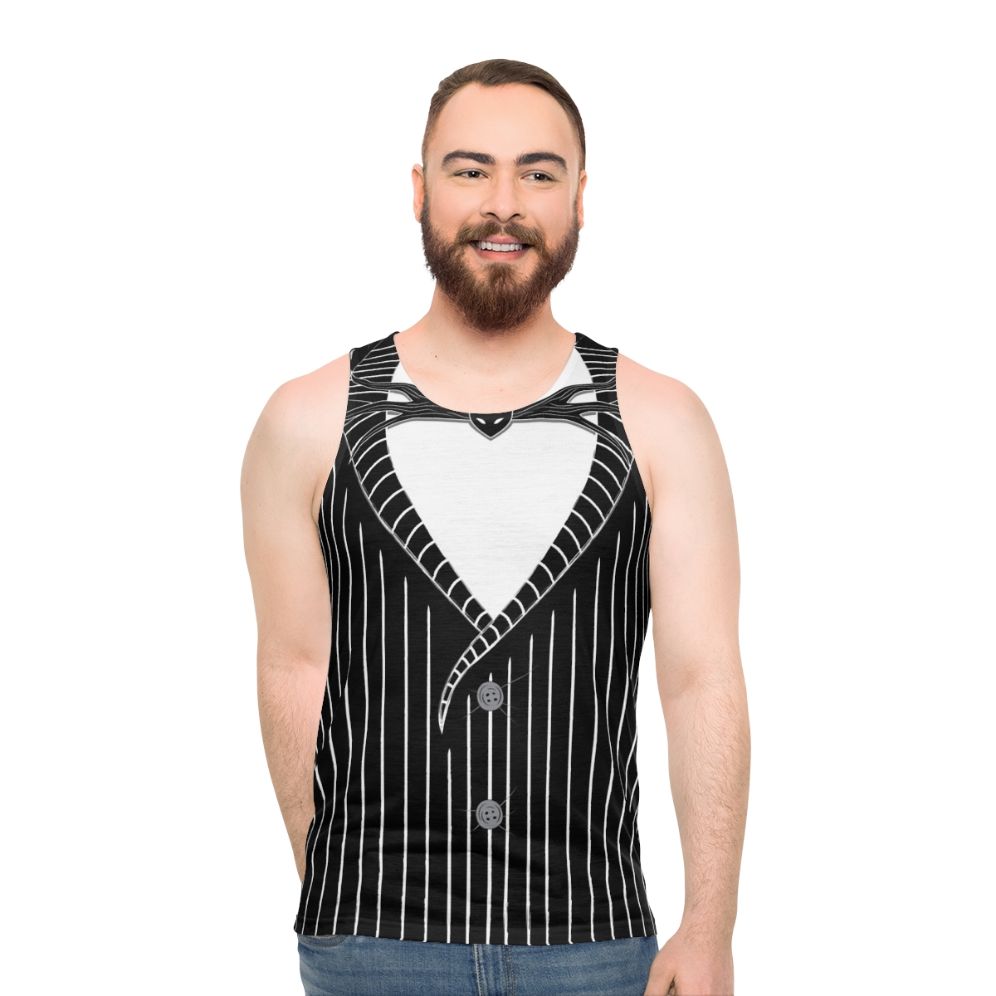 Skeleton in Tuxedo Halloween Unisex Tank Top