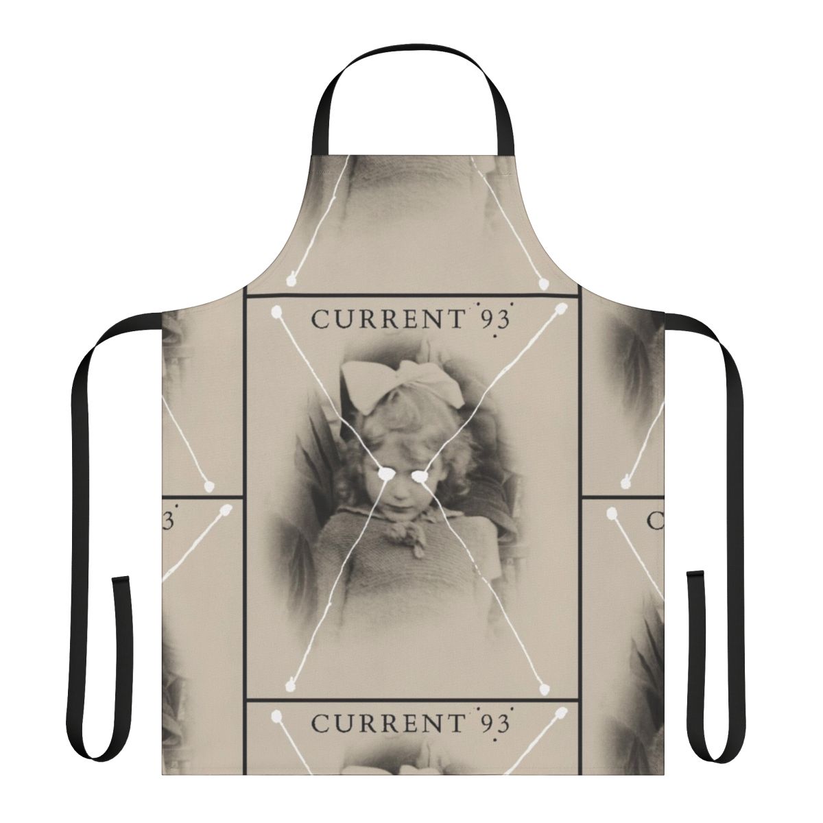 Stylish skull-patterned apron for fans of the experimental band Current 93