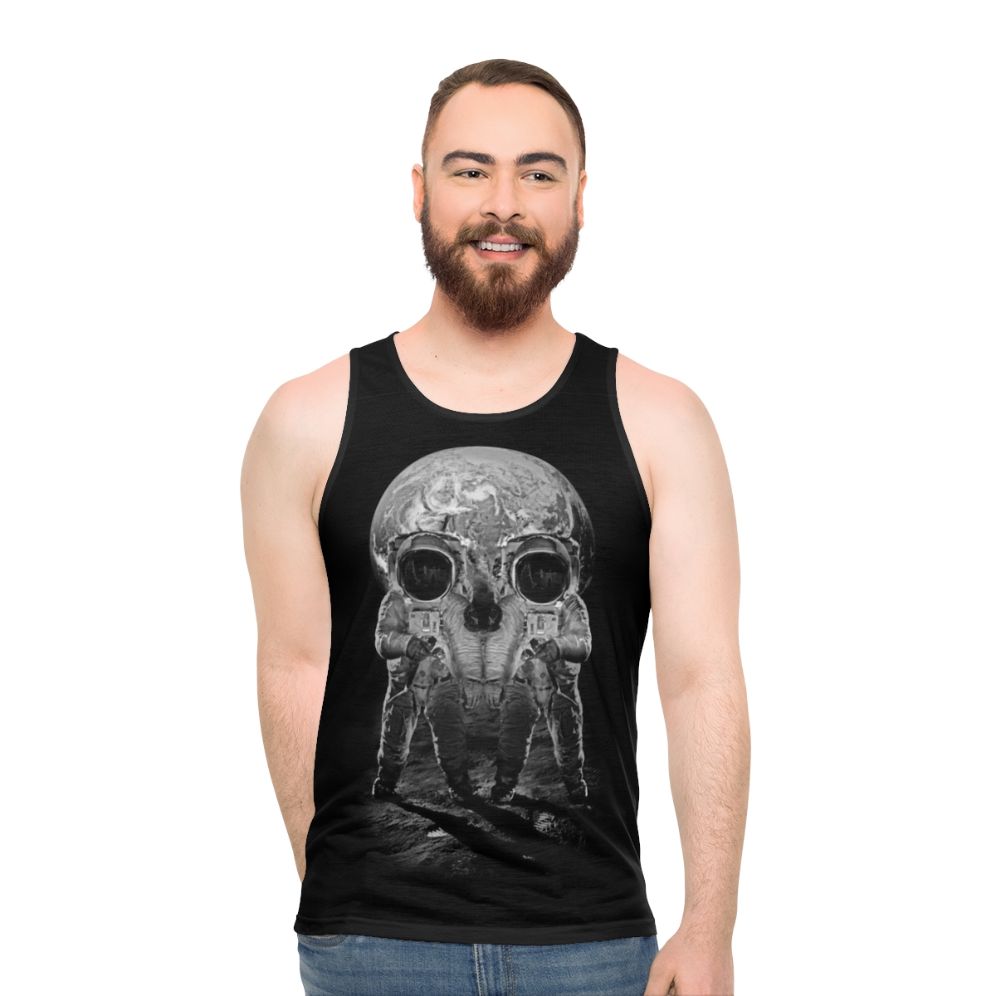 Skull Astronaut Galaxy Print Unisex Tank Top