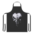 Black skull graphic design printed on a high-quality apron