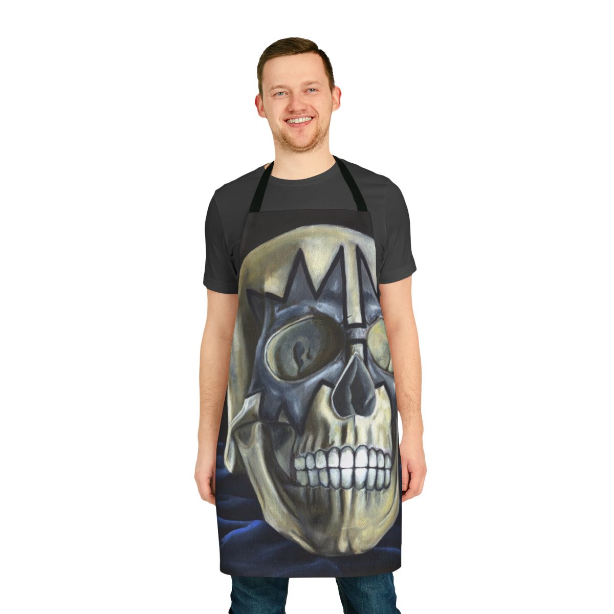 Skull Spaceman Inspired Apron for Kiss Fans, featuring a unique and striking graphic design