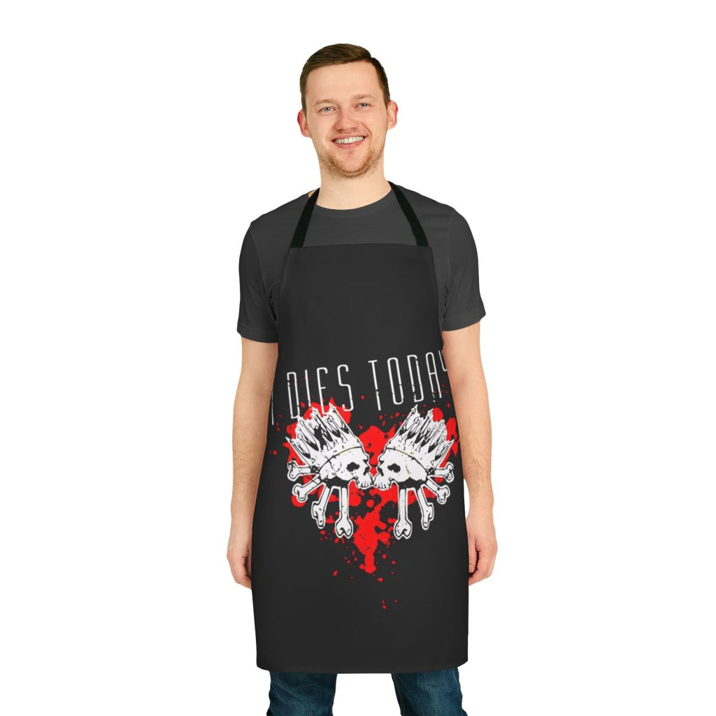 Metalcore-inspired apron with skulls and heart design