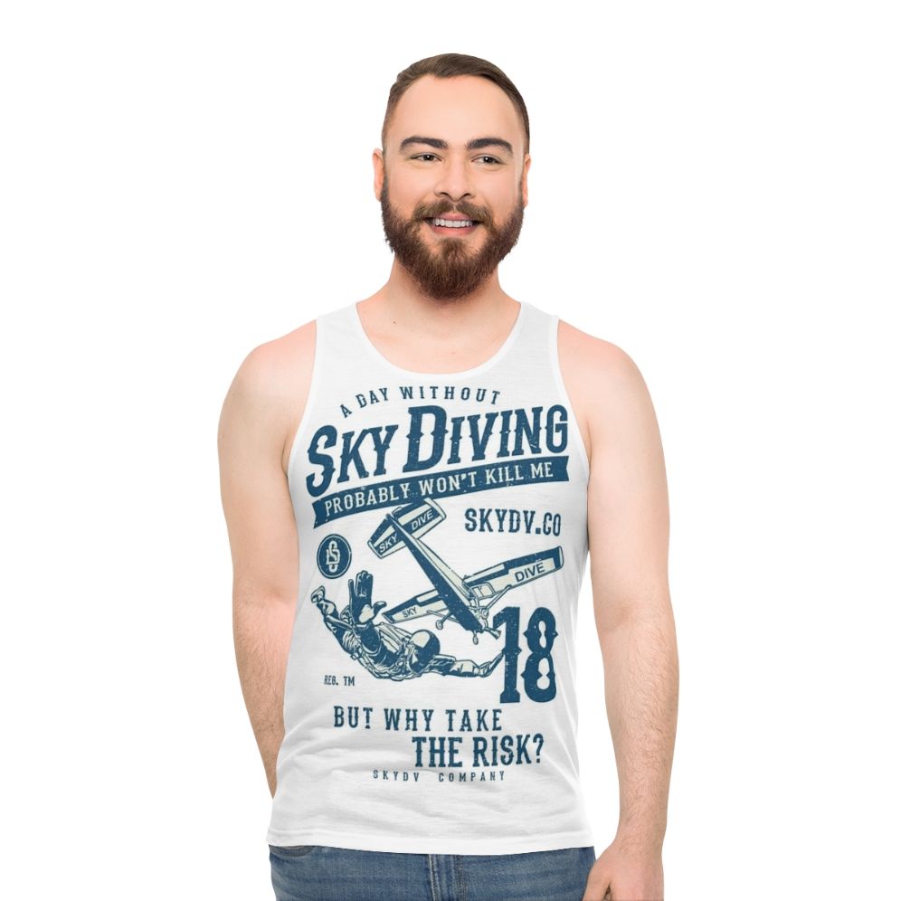 Skydiver skydiving funny saying irony humor unisex tank top
