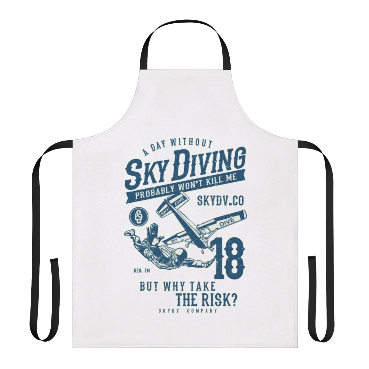 Skydiver themed funny apron with ironic sarcastic saying