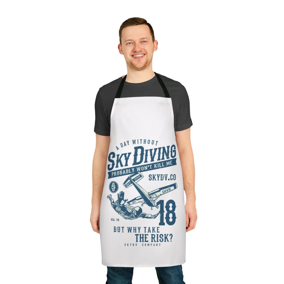 Skydiver themed funny apron with ironic sarcastic saying