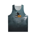 Skydiving graphic t-shirt with cloudy sky background