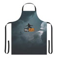 Skydiving-themed apron with a cloudy background and skydiving icon