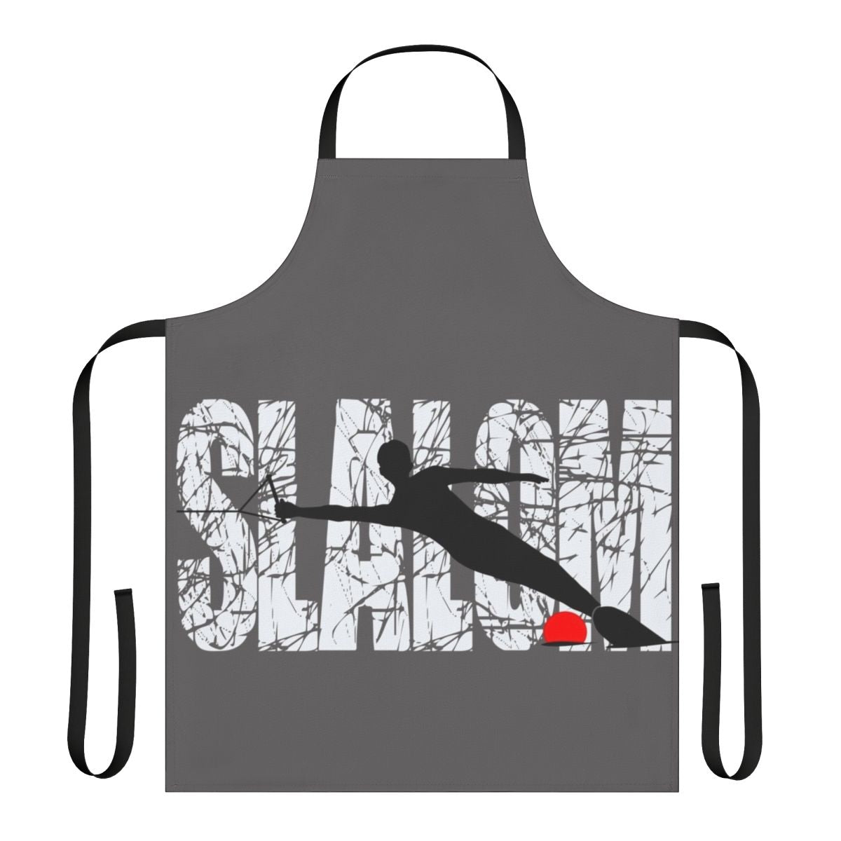 Apron featuring a slalom water skier design, perfect for water sports and outdoor enthusiasts.