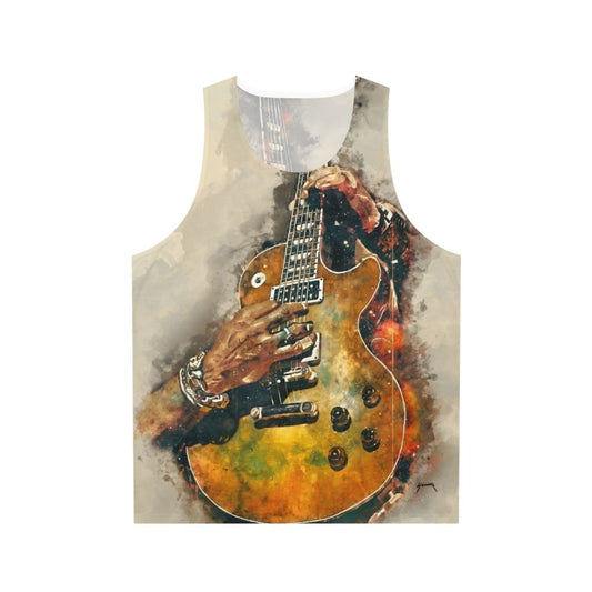 Unisex Slash Electric Guitar Watercolor Tank Top