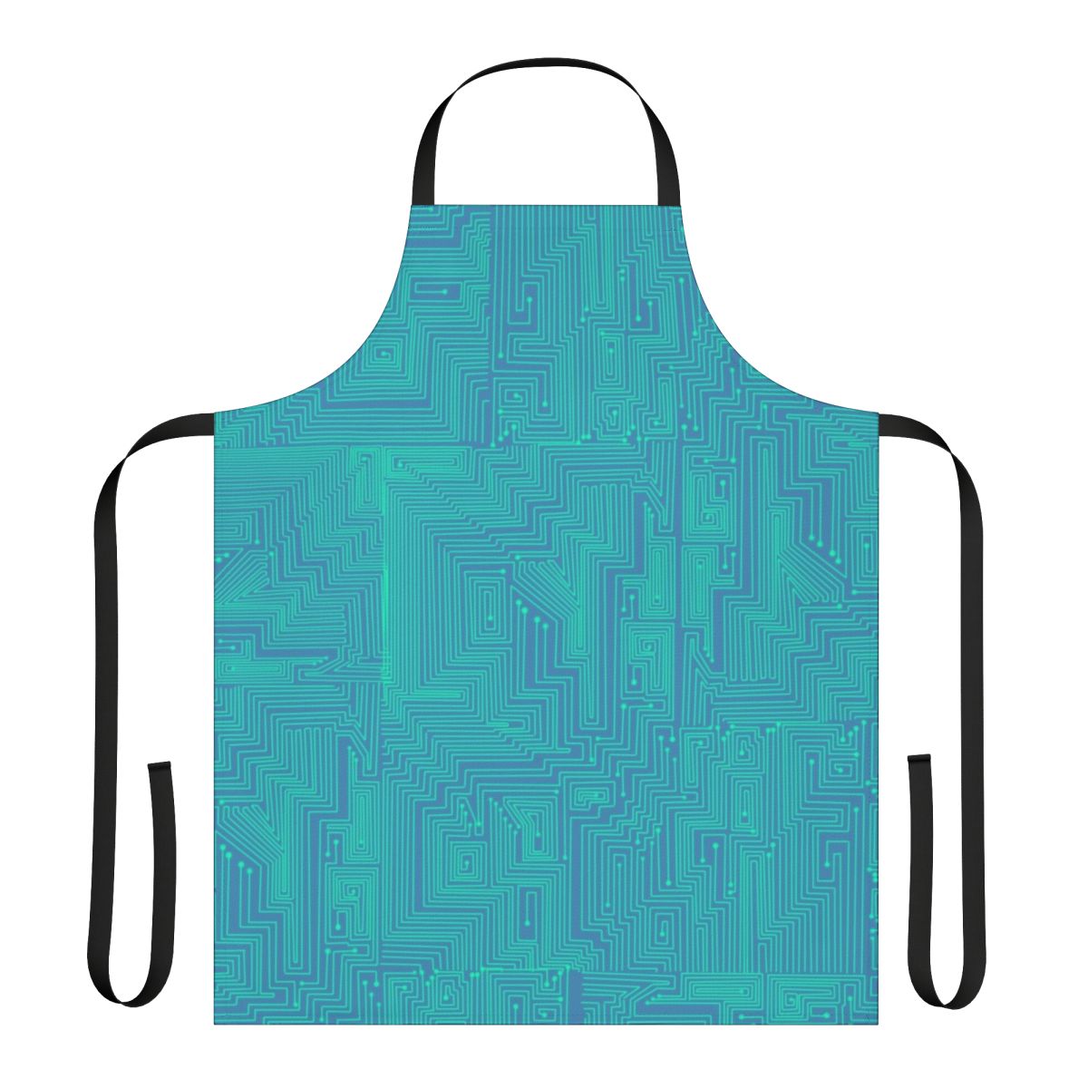 Stylish apron featuring a motherboard design, perfect for fans of the Be More Chill musical