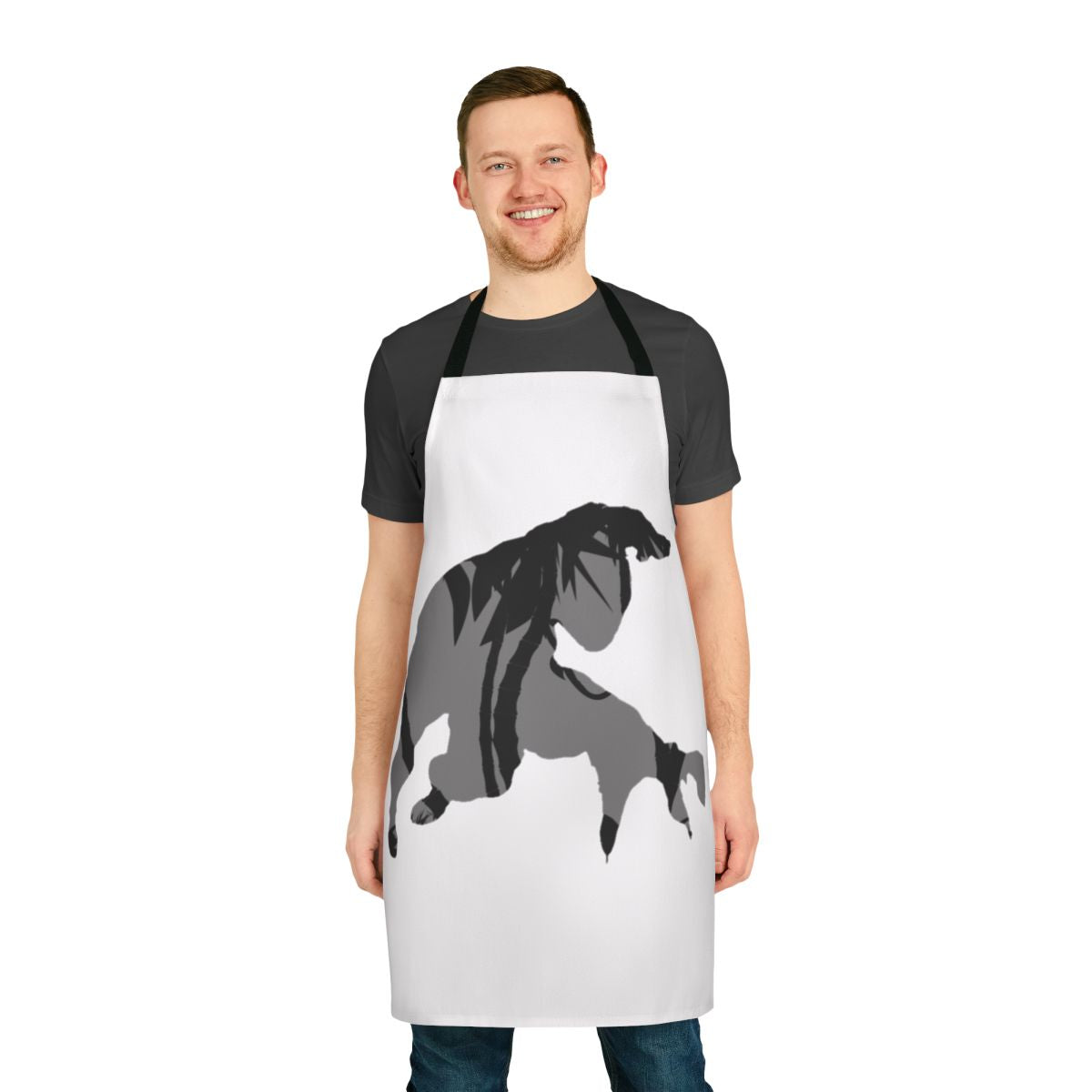 Black panther-inspired apron with jungle animal design