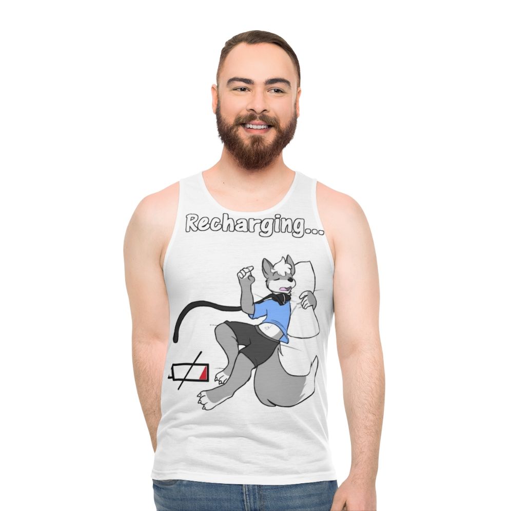 Sleepy furry wolf tank top