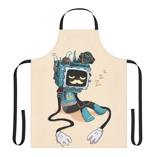 Sleepy Grumbot-themed apron, featuring a design inspired by the popular Grumbot robot from Hermitcraft