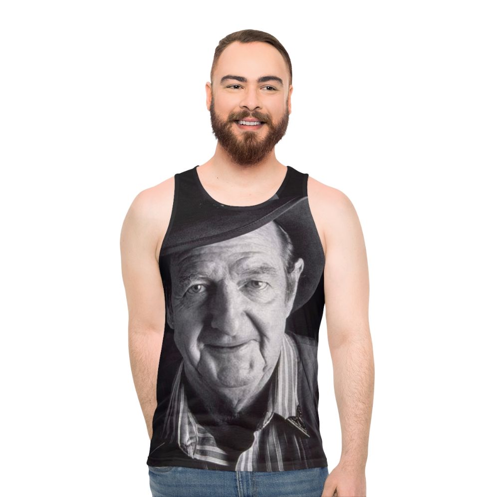 Slim Dusty Unisex Black and White Retro Tank Top