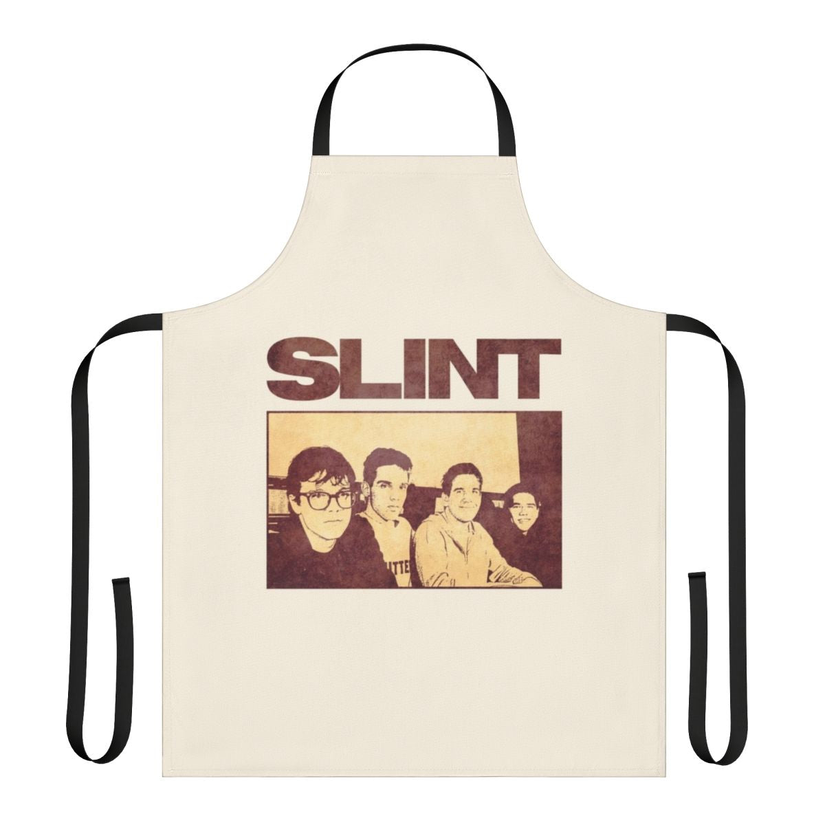 Slint-inspired post-rock band kitchen apron with abstract design