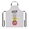 Sloppy Seconds inspired apron featuring street sign graphics and Watsky song lyric quotes