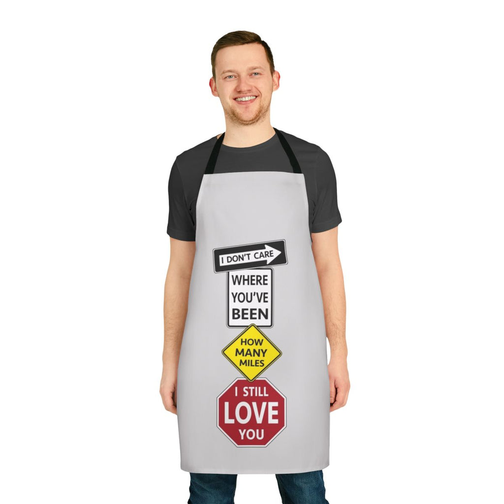 Sloppy Seconds inspired apron featuring street sign graphics and Watsky song lyric quotes
