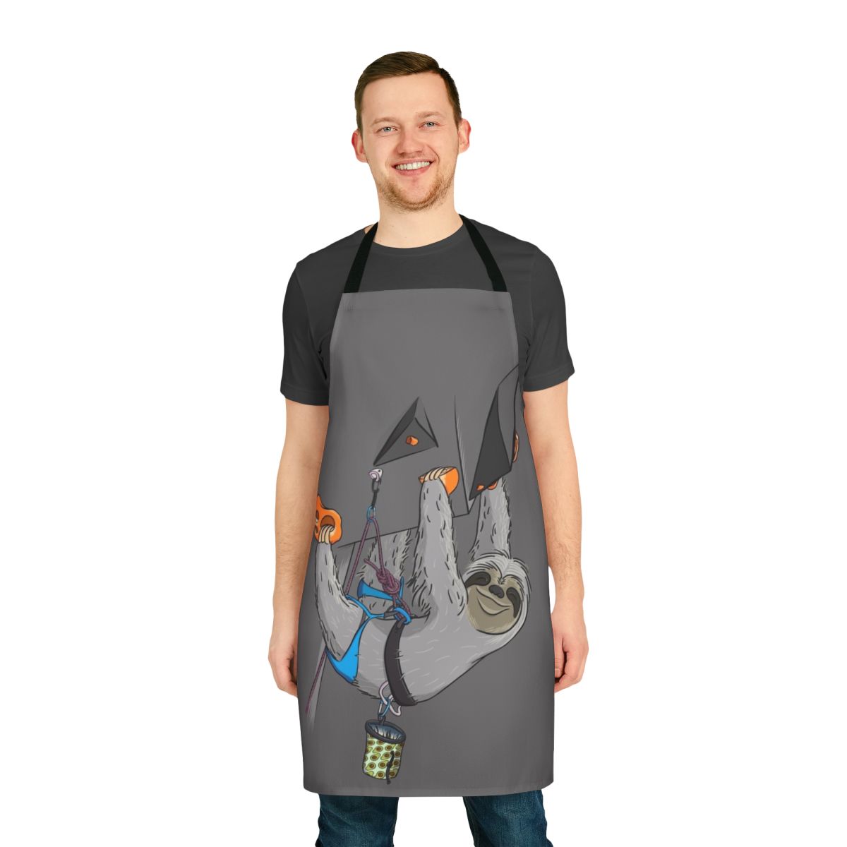Sloth-themed apron with climbing and bouldering design