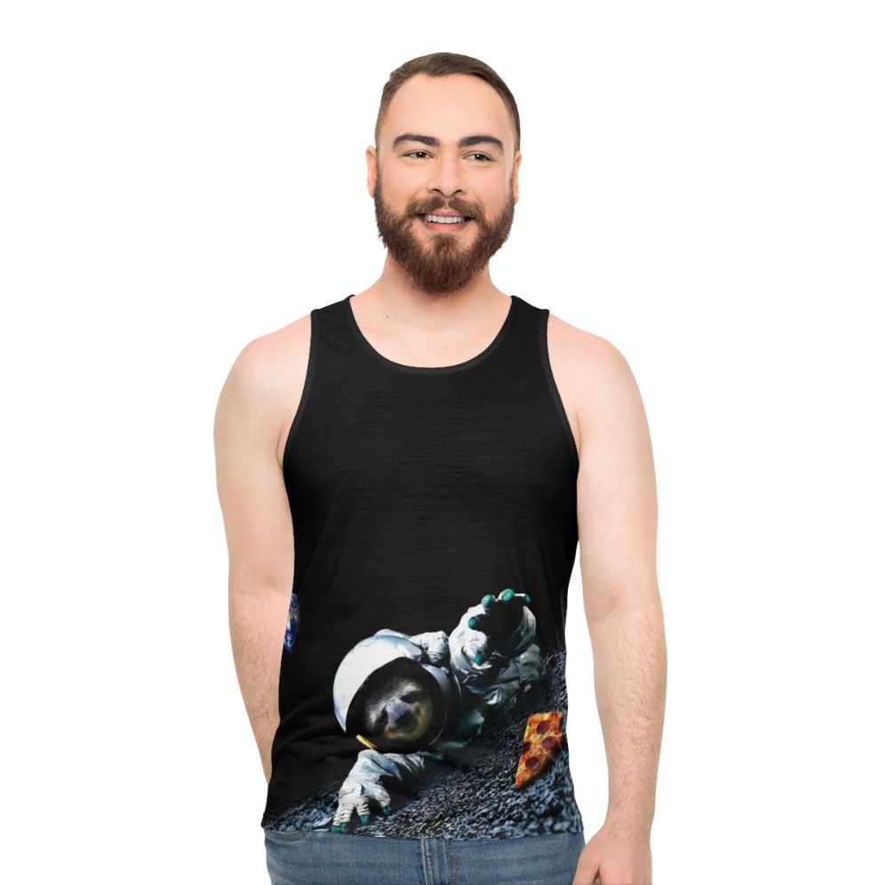 Slothstronaut Unisex Space Pizza Tank Top