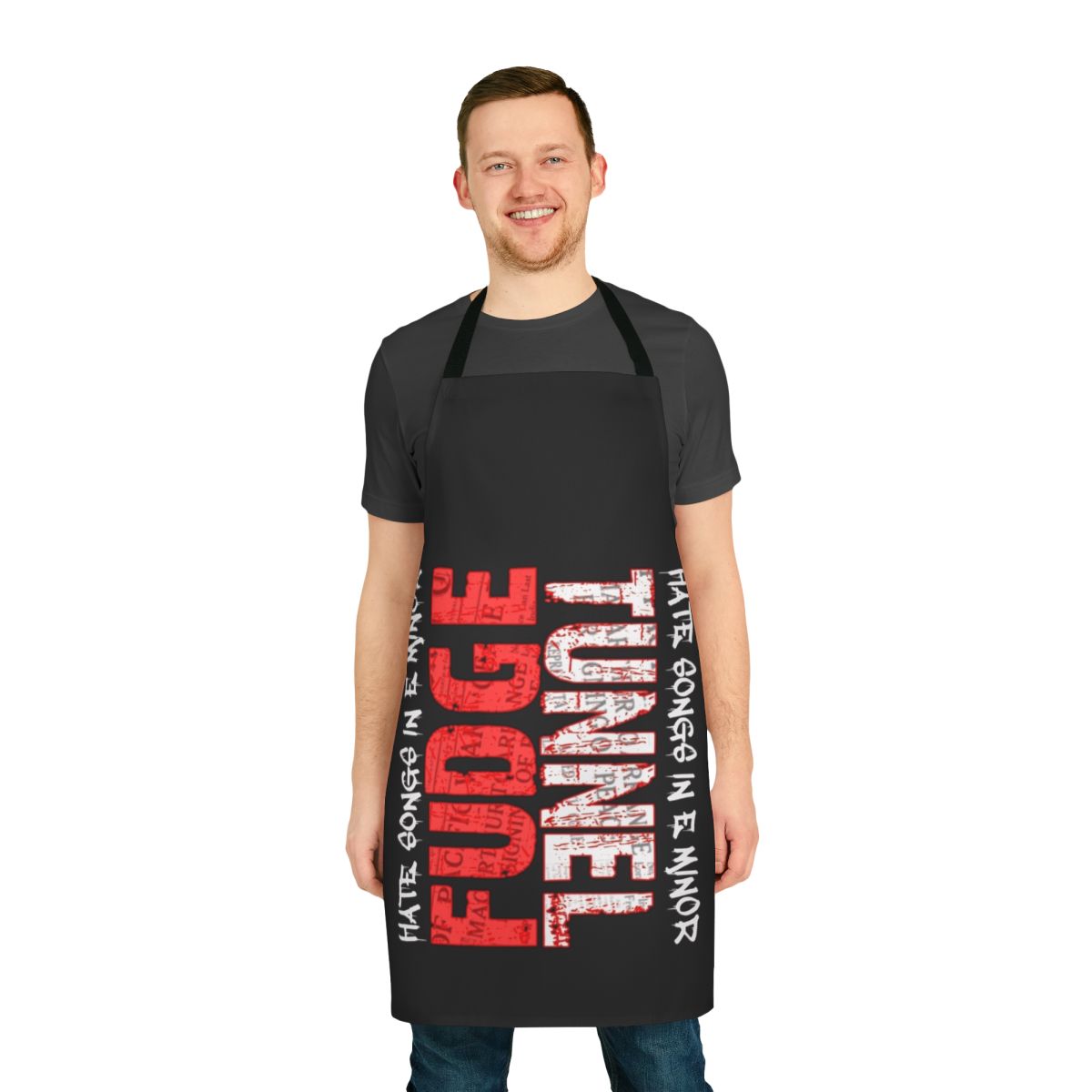 Sludge metal apron featuring Fudge Tunnel's "Hate Songs in E Minor"