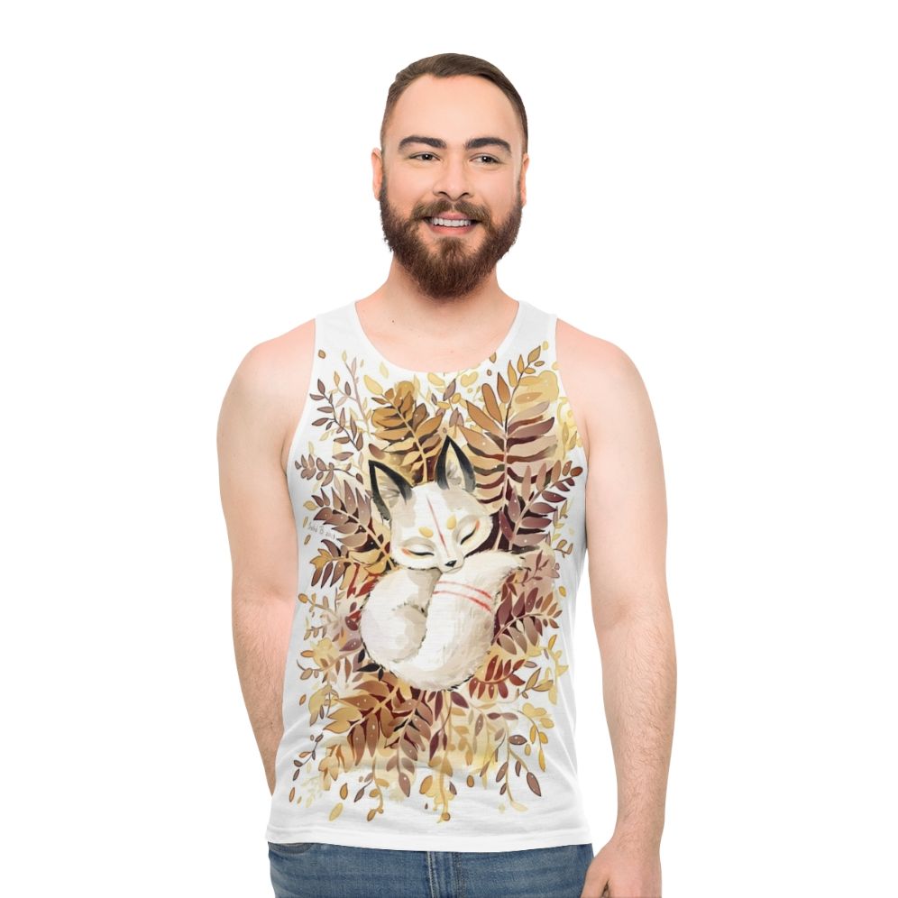 Slumber Unisex Tank Top with Cute Forest Animal Design