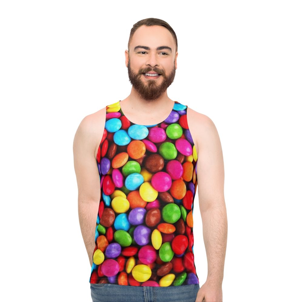 Smarties unisex tank top with graphic design