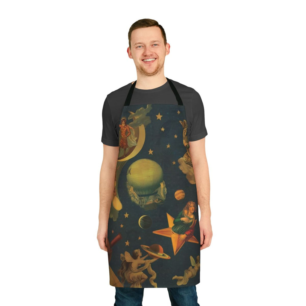 Smashing Pumpkins-inspired apron with a vintage-style graphic