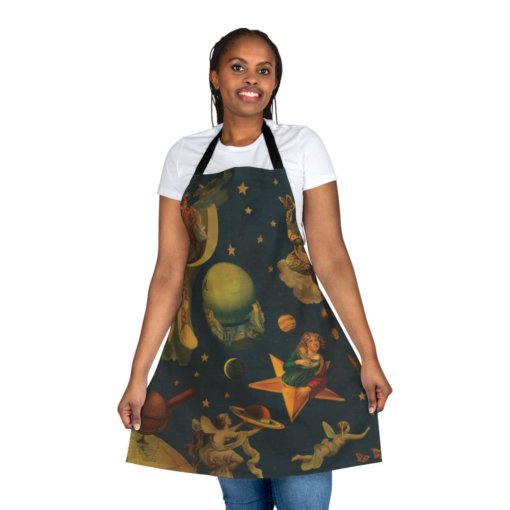 Smashing Pumpkins-inspired apron with a vintage-style graphic