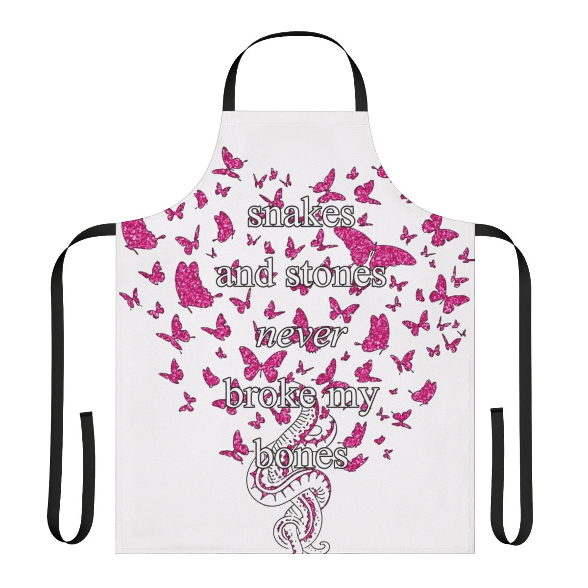 Snakes and Stones Inspired Apron with Pink Glitter