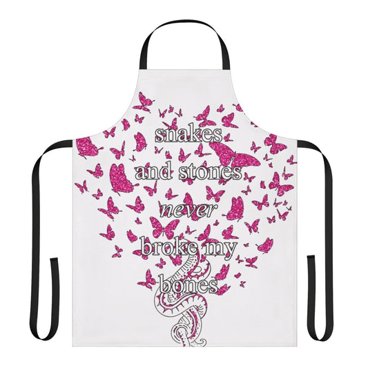 Snakes and Stones Inspired Apron with Pink Glitter