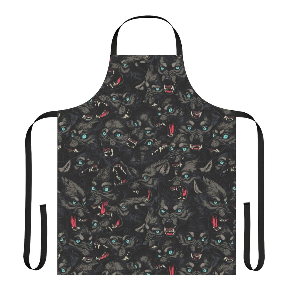 Snarling Wolf Pack Pattern Apron