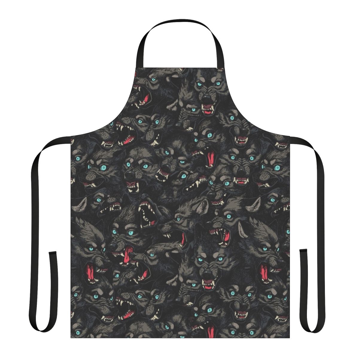 Snarling Wolf Pack Pattern Apron