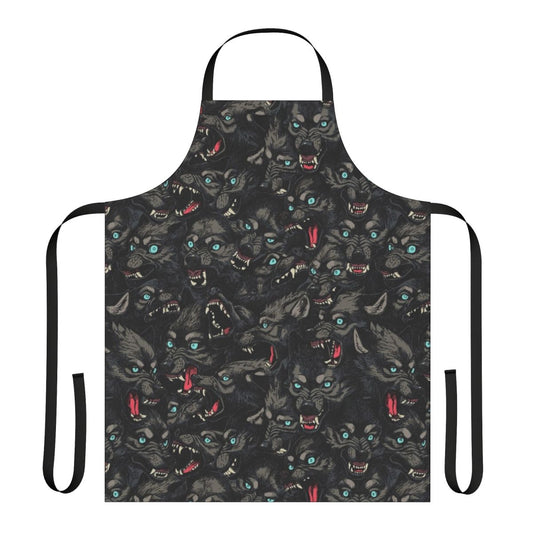 Snarling Wolf Pack Pattern Apron