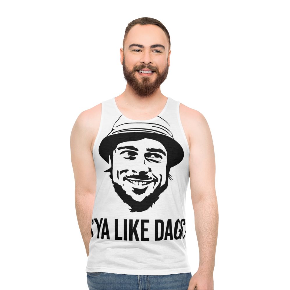 Unisex "Snatch" movie-inspired tank top with dog graphic