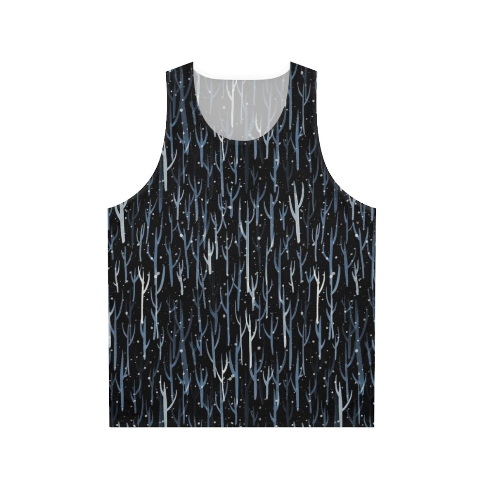 Snowy woods literary poem unisex tank top